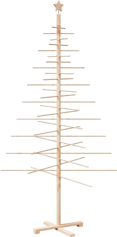 vidaXL Brad de Crăciun din lemn decorativ, 210 cm, lemn de pin masiv