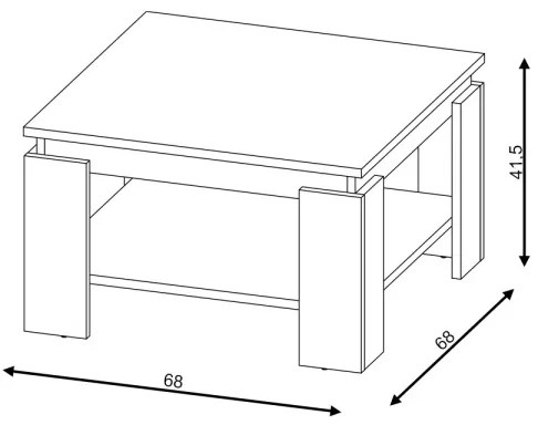Masă de cafea OLAF, stejar Wotan