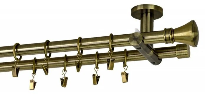 Galerie dubla picior universal -PRINCE- dubla 19/19 - aur antic (Alege marime: 140 cm)