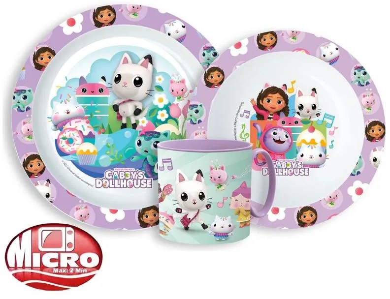 Gabby&#039;s Dollhouse set de masă, set de plastic micro cu cană 265 ml