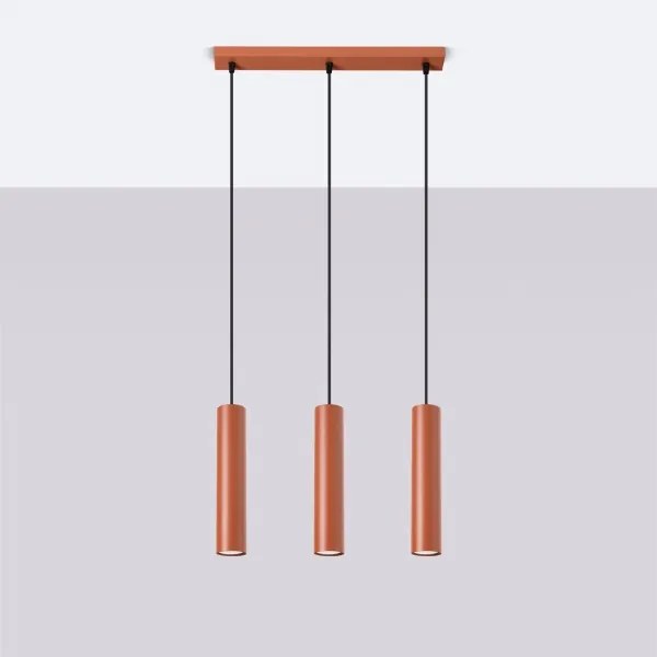 Lustră pe cablu Sollux SL.1491 LAGOS 3xGU10/10W/230V roșu