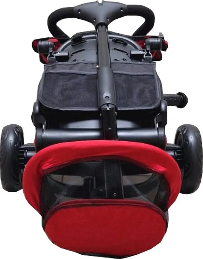 Tricicleta pliabila cu copertina Baby Care™ Folding Trike, Roti din spuma cauciucata EVA, Pedale si maner pentru parinti, Scaun reversibil cu rotire