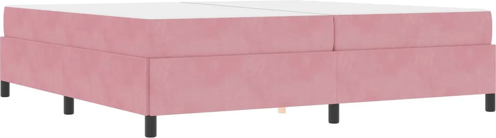 vidaXL Cadru de pat cu saltea Roz 200 x 200 cm țesătură