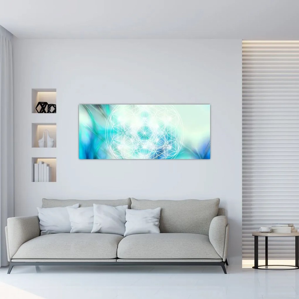 Tablou - Merkaba pe un fundal turcoaz (120x50 cm)