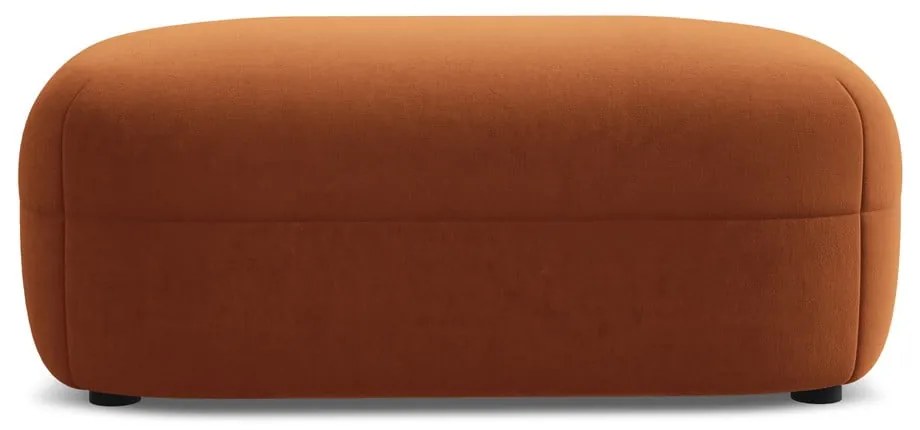 Taburet portocaliu cu tapițerie din catifea Moana – Makamii