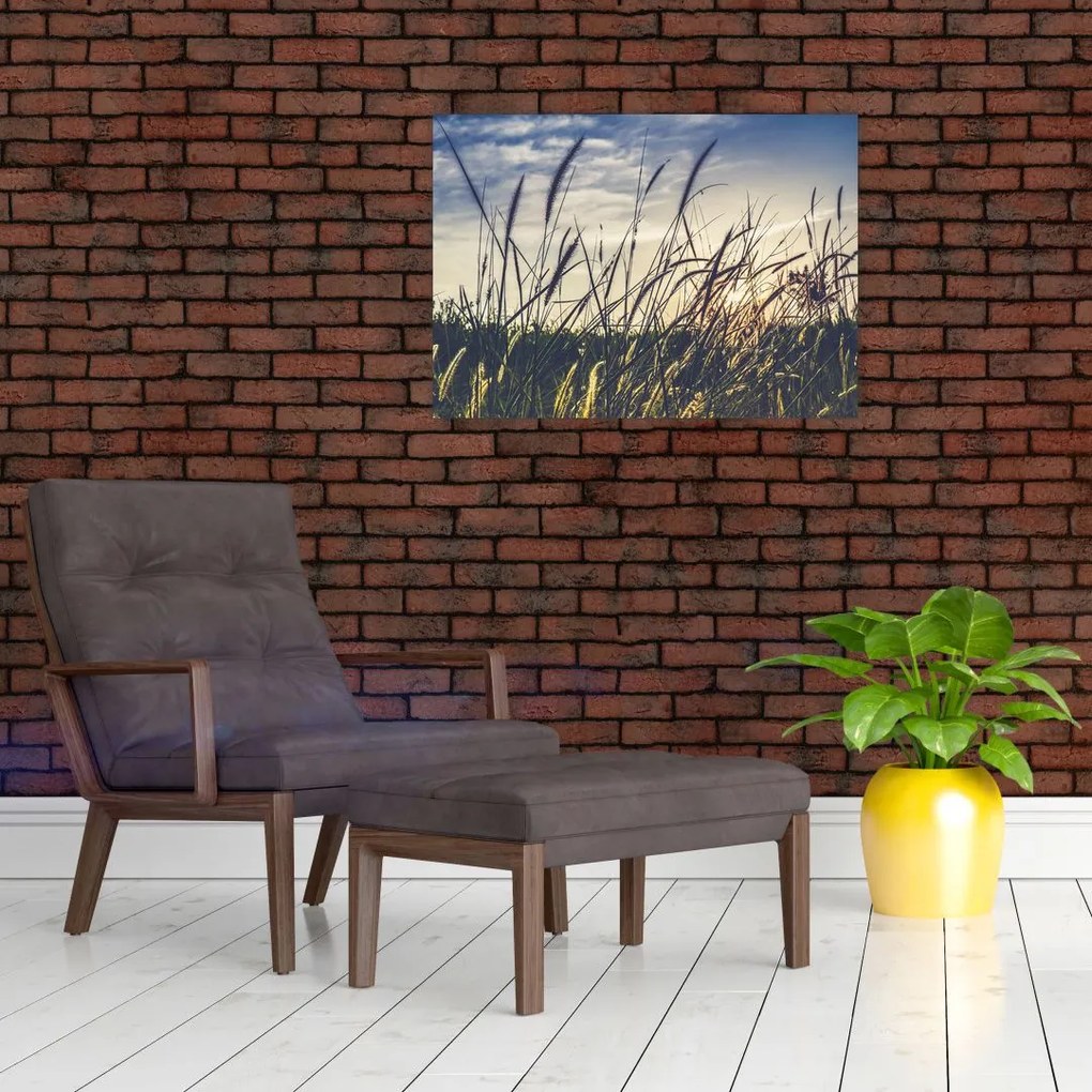 Tablou pe sticlă cu flori de câmp (70x50 cm)