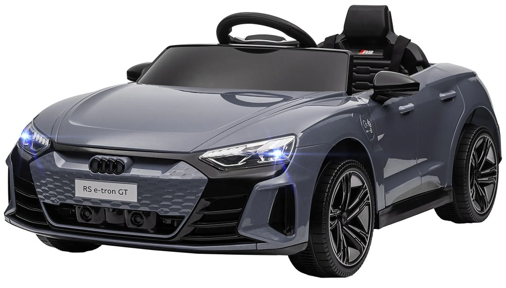 HOMCOM Automobil electric pentru copii cu telecomandă, centură de siguranță, claxon, muzică, faruri, până la 5 km/h, 3-5 ani, Gri | Aosom Romania