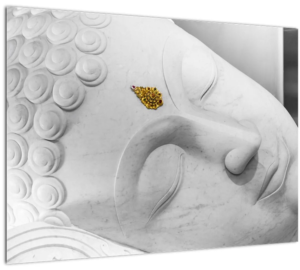 Tablou pe sticlă - Buddha alb (70x50 cm)