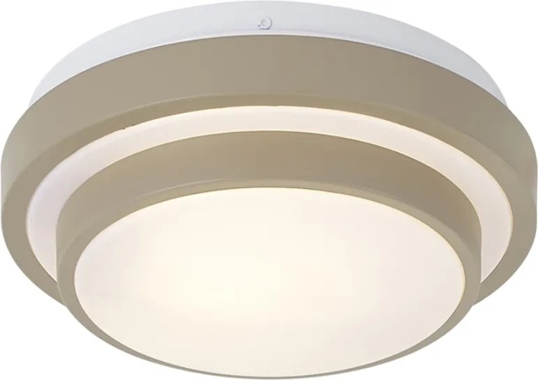 Plafonieră modernă gri-maro cu alb 25cm IP44 - Walden