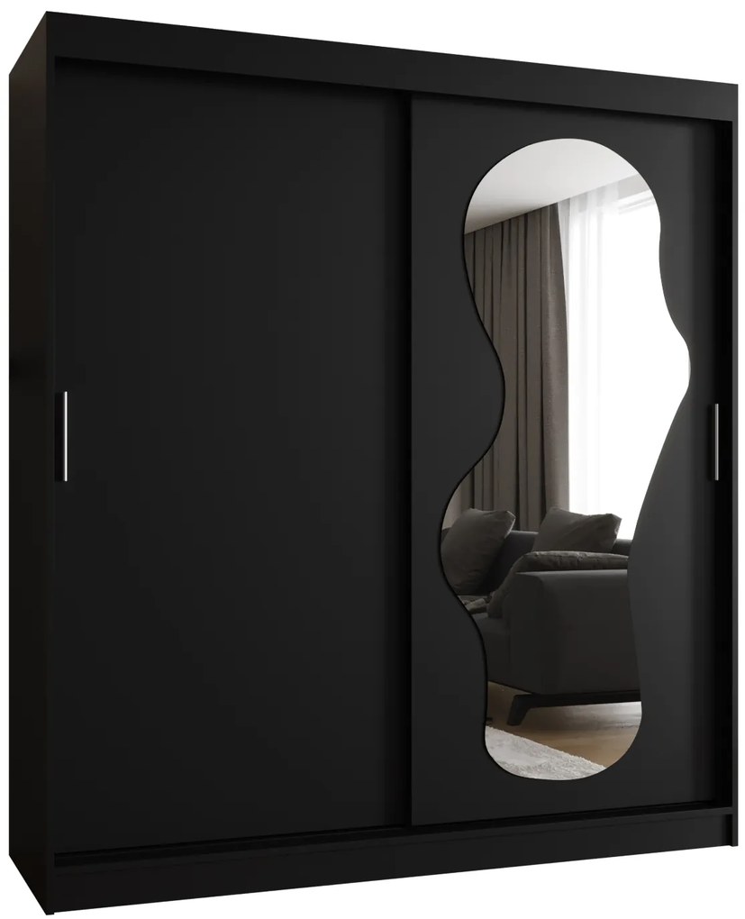 Dulap de haine 180 cm Ulta (Negru). 1126326