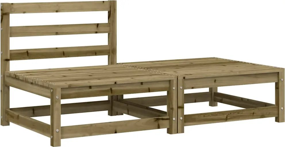 vidaXL Canapea de grădină fără brațe cu taburet, lemn de pin tratat