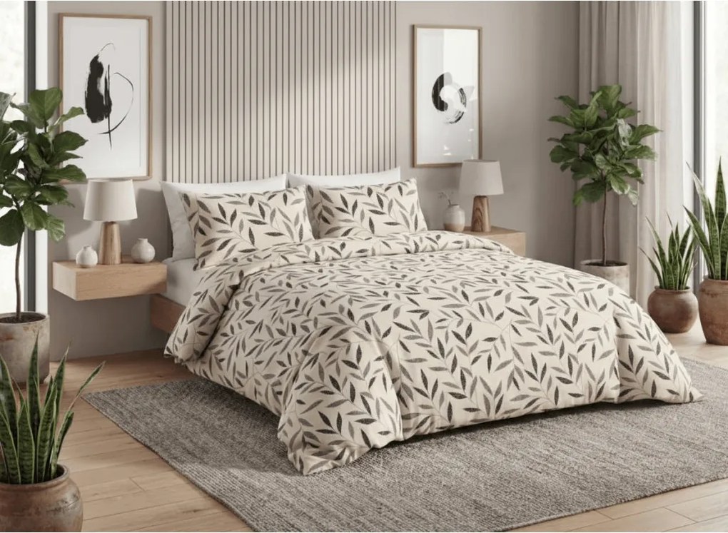 Lenjerie de pat din bumbac Renforce LIOLE crem Dimensiune lenjerie de pat: 70 x 90 cm | 140 x 200 cm