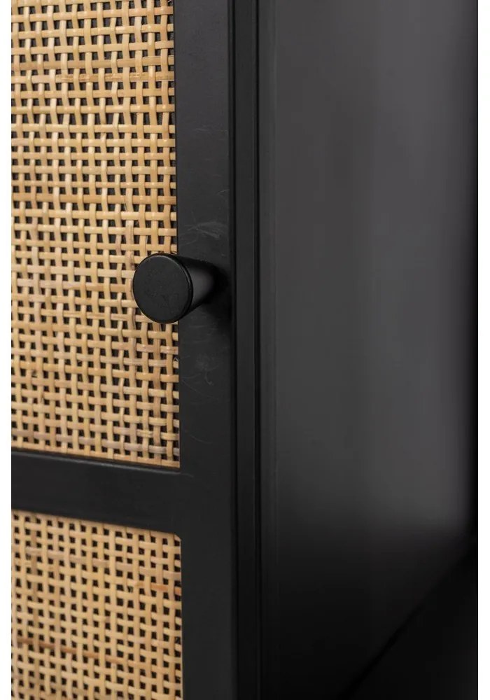 Dulap vinotecă din ratan negru pentru 8 sticle, 80x100 cm Guuji - White Label