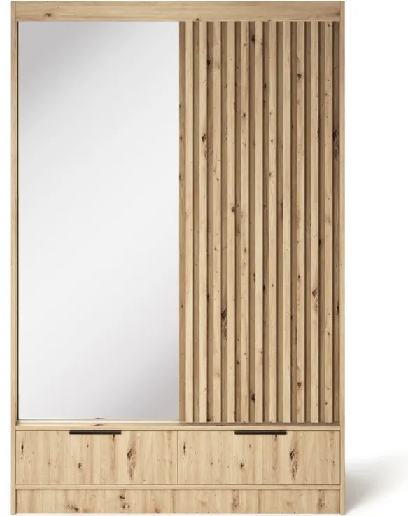 Șifonier cu uși glisante și oglindă, 120x60x204 cm, Voodi II, Eltap