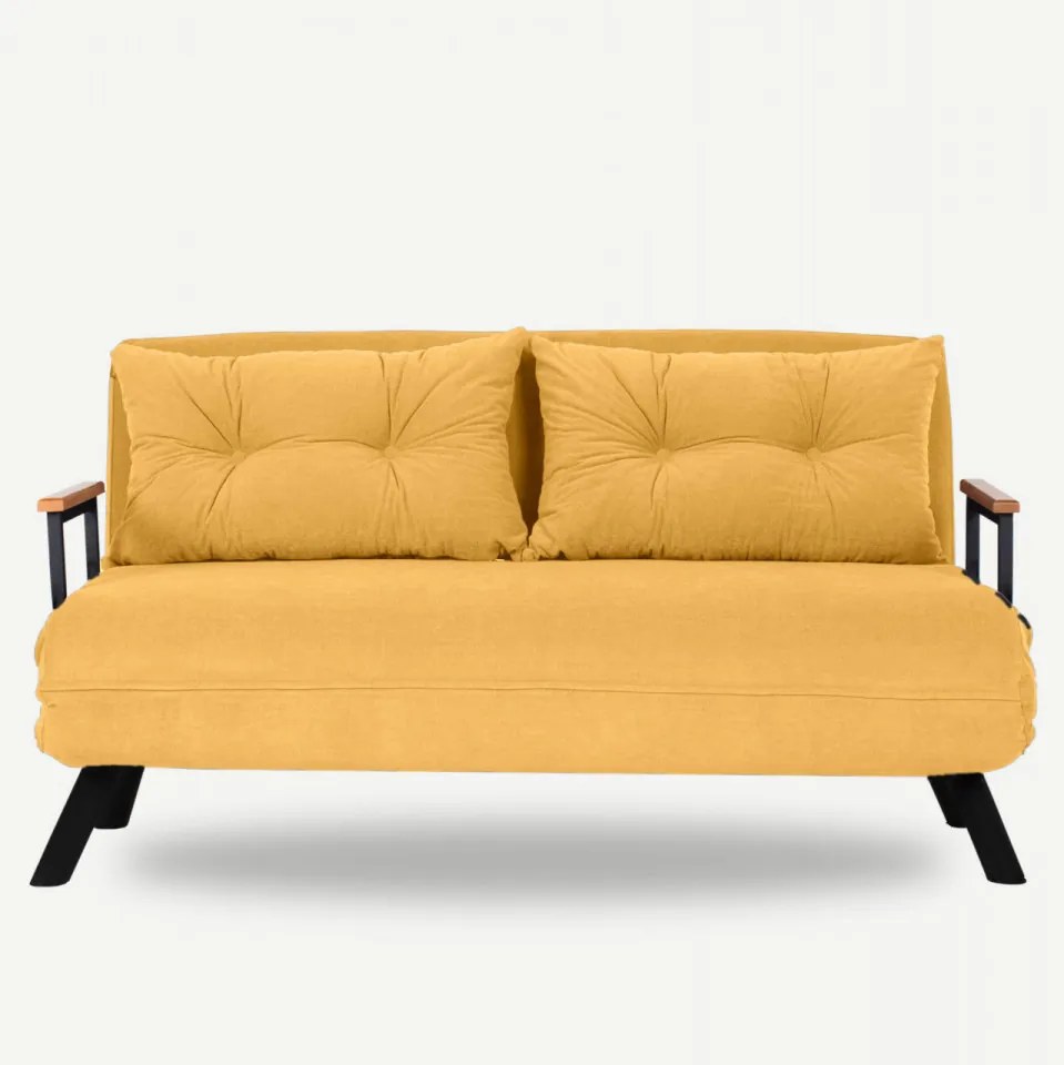 Canapea cu 2 Locuri Sando 2-Seater, Mustar, Extensibila