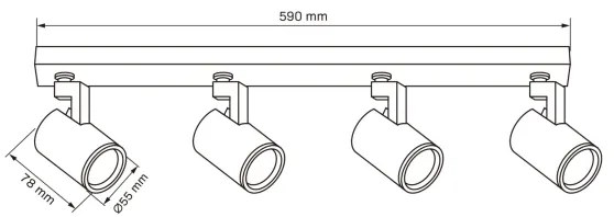 Spot LYNX 4xGU10/10W/230V negru