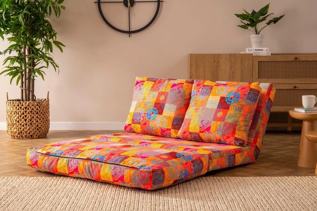 Canapea extensibila cu 2 locuri Taida, Multicolor, 120 x 62 x 68 cm