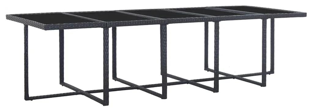 Set mobilier de exterior cu perne, 15 piese, negru, poliratan Alb si negru, 15, Da, 10x fotoliu + 4x suport pentru picioare + masa