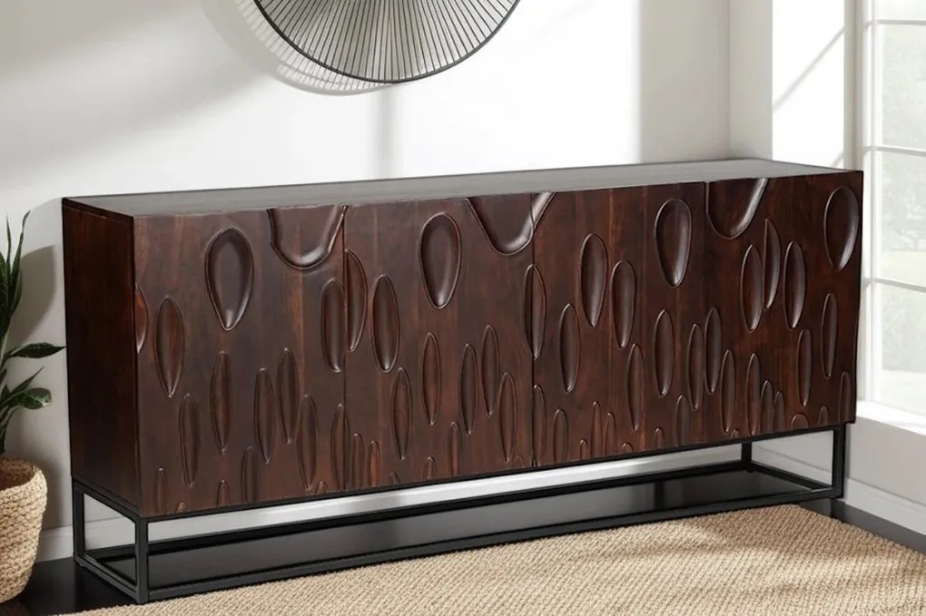 Comoda cu model 3D, Lemn Salcam, Maro, DUNE 175cm