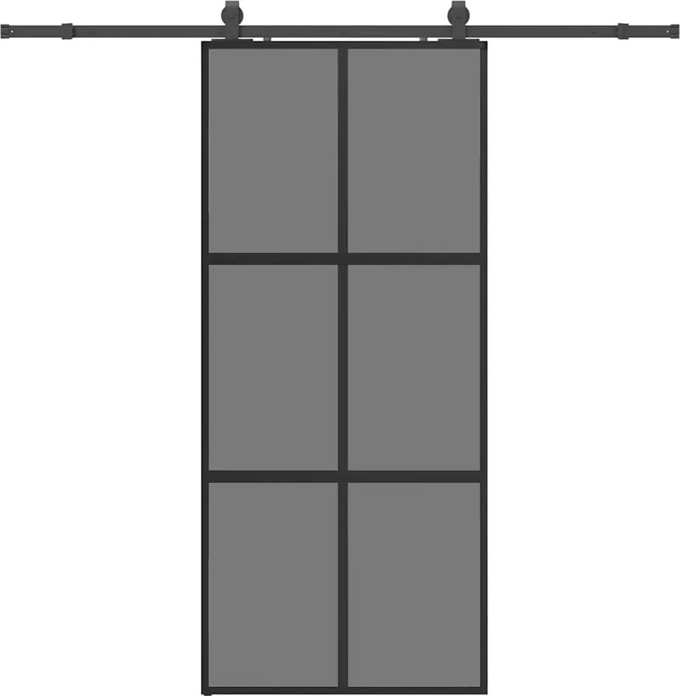 vidaXL Ușă glisantă cu set feronerie neagră 90x205cm sticlă securizată