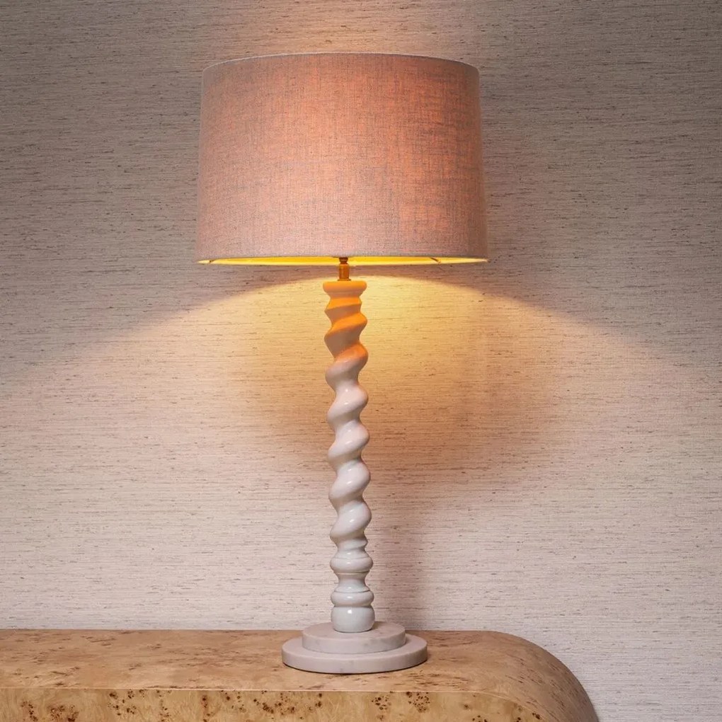 Lampa de masa LUX, Lemn, Tesatura, Alb, Massimo, 119673 HZ