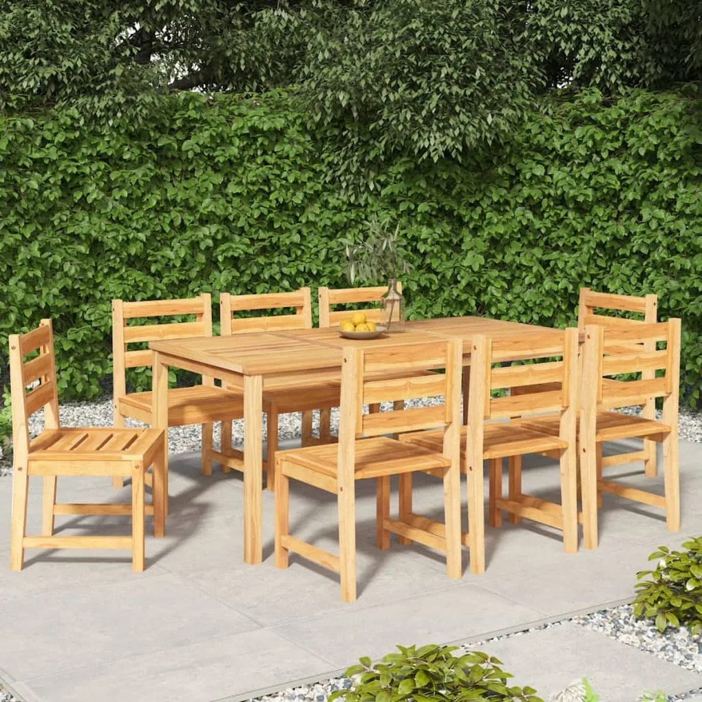 vidaXL Set mobilier de grădină, 9 piese, lemn masiv de tec