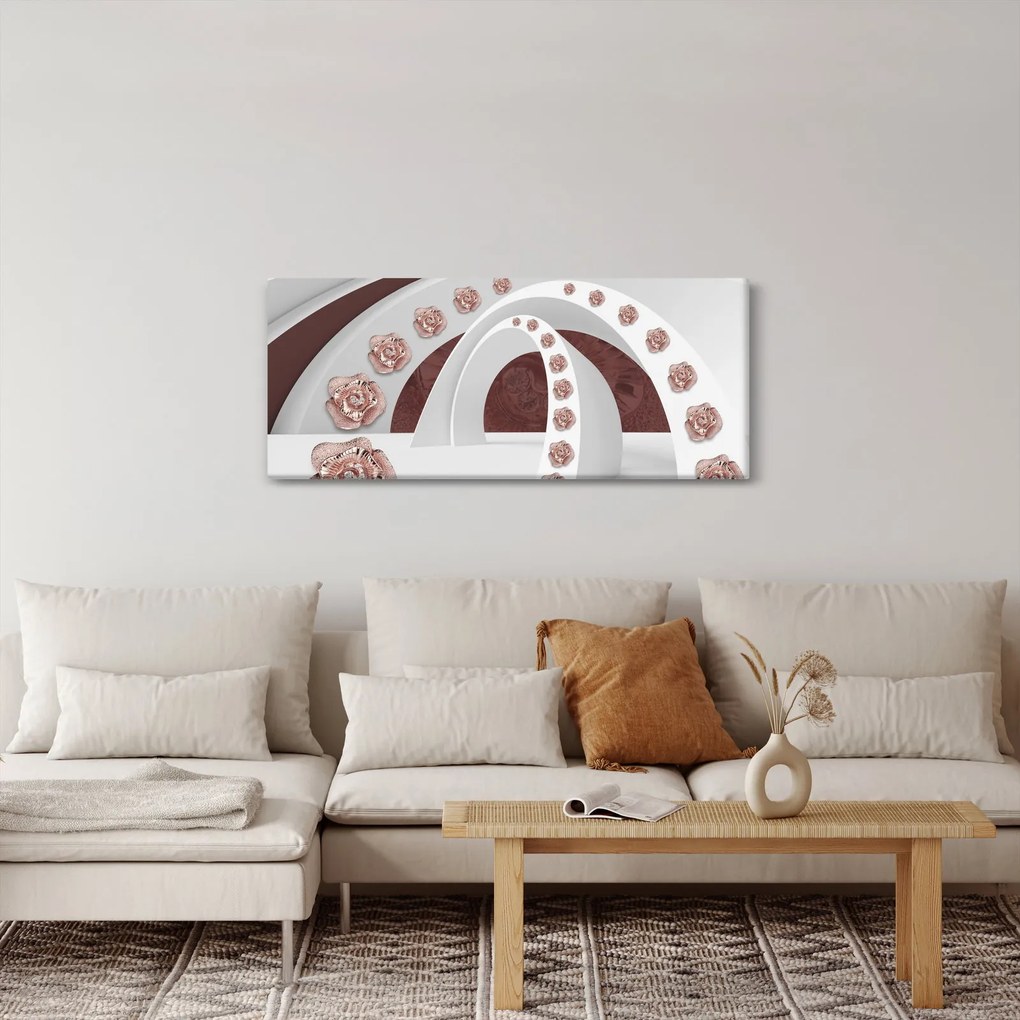 Tablou - Arcade 3D cu flori (120x50 cm)