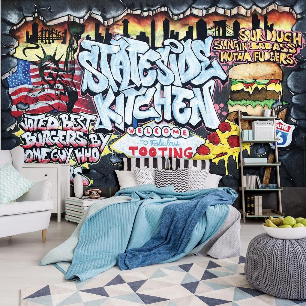Fototapet - Cel mai bun burger - Graffiti (152,5x104 cm), în 8 de alte dimensiuni noi