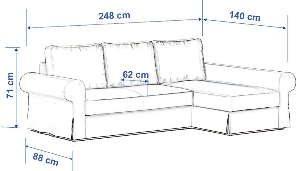Husa canapea extensibila cu sezlong Backabro