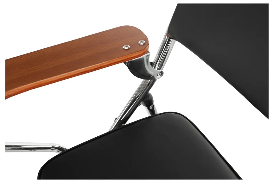 Scaun conferinţă cu măsuţă, negru/natural, TEKER