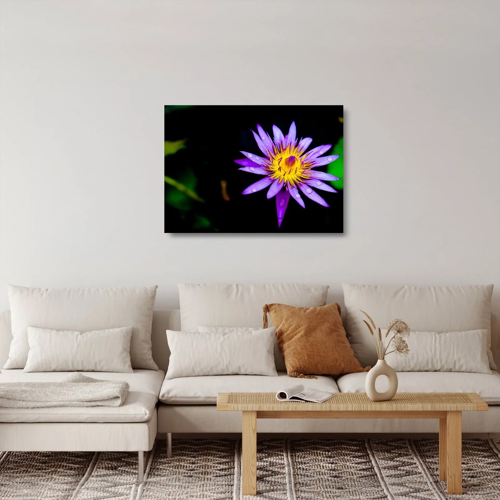 Tablou pe sticlă cu floare (70x50 cm)