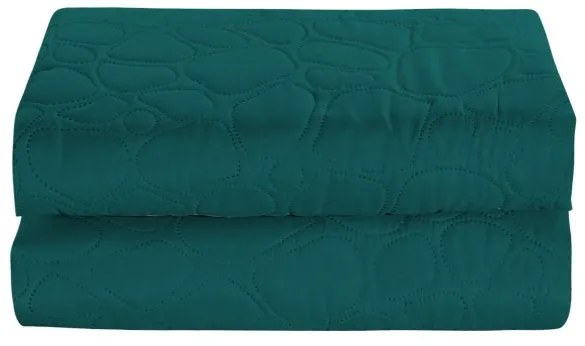 Tyrkysový přehoz na postel se vzorem STONE Dimensiune: 200 x 220 cm