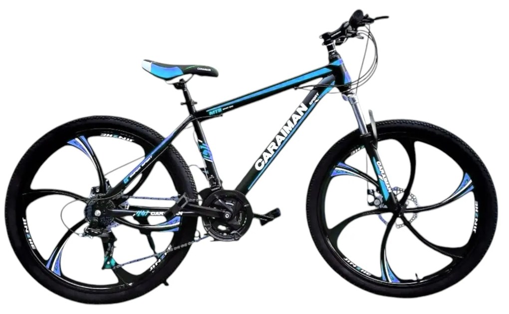 Bicicleta Caraiman, roti 26 inch, cadru otel, frane pe disc, albastra, BC87