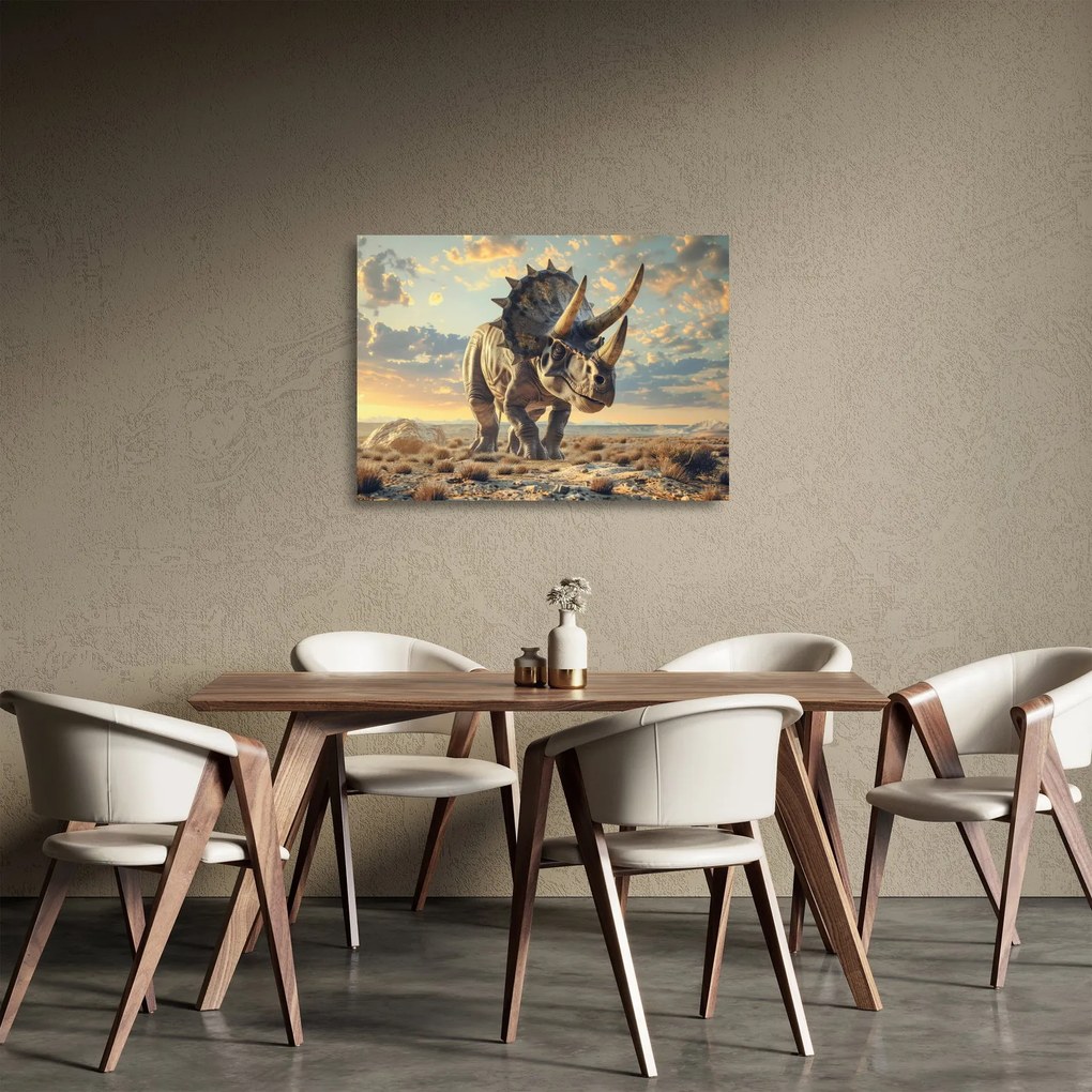 Tablou pe sticlă - Triceratops (70x50 cm)
