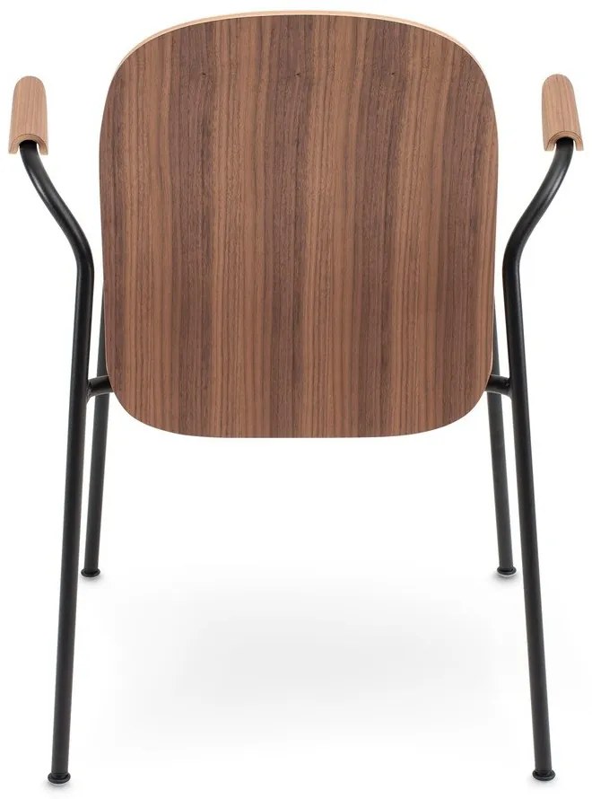 Scaune de dining maro coniac/în culoare naturală cu cotiere/stivuibile 2 buc. cu aspect de lemn de nuc Book – Gazzda