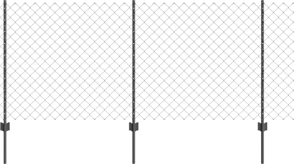 vidaXL Gard cu Stâlp Gri 1 x 10 m Oțel și PVC