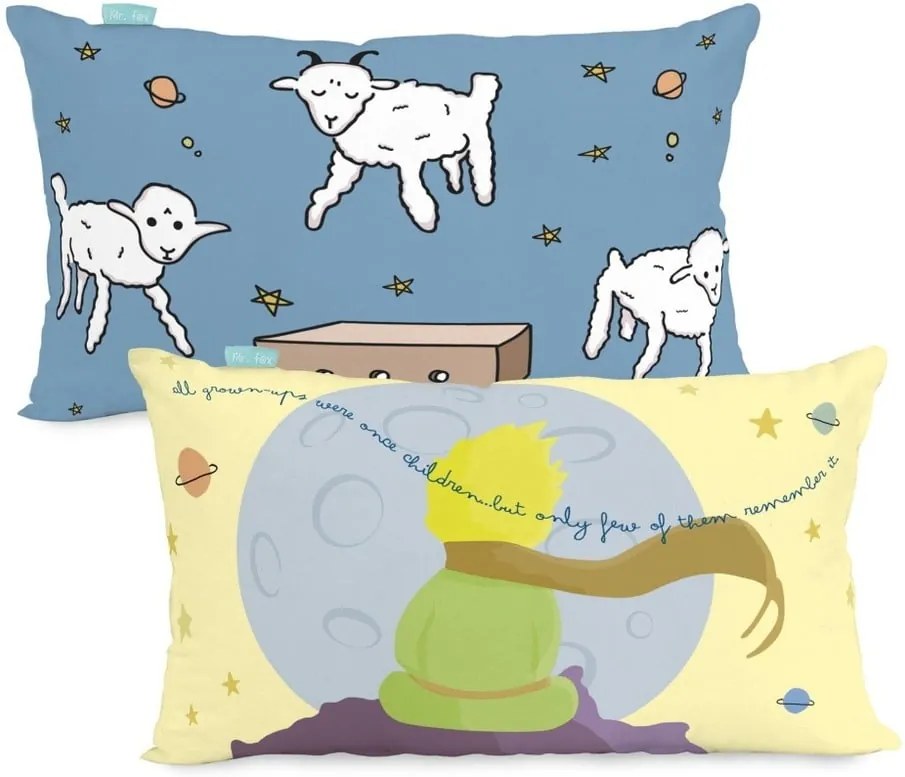 Față de pernă din bumbac cu 2 fețe Mr. Fox Le Petit Prince, 50 x 30 cm