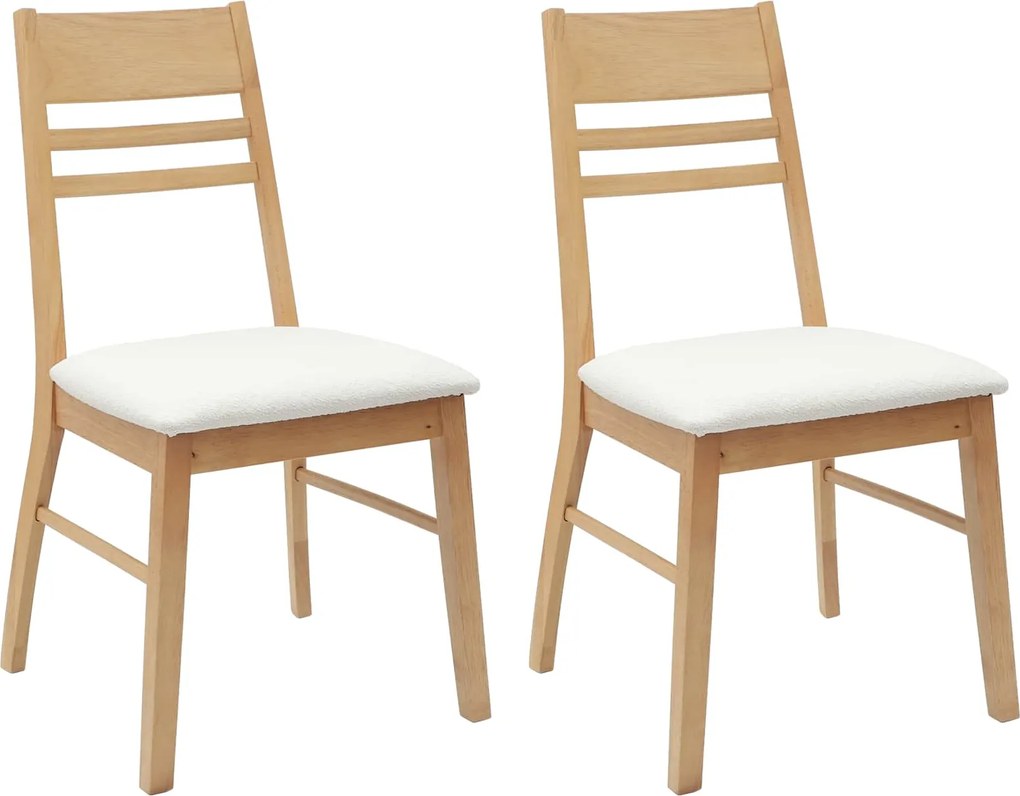 vidaXL Scaune de dining 2 pcs natural 43 x 54 x 89 cm