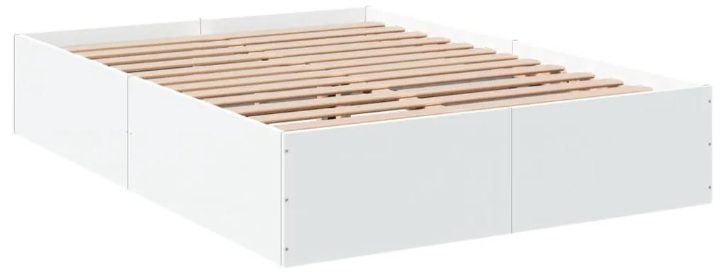 3281014 vidaXL Cadru de pat, alb, 140x200 cm, lemn prelucrat