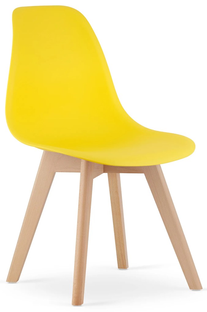 Scaun galben KITO cu picioare de fag