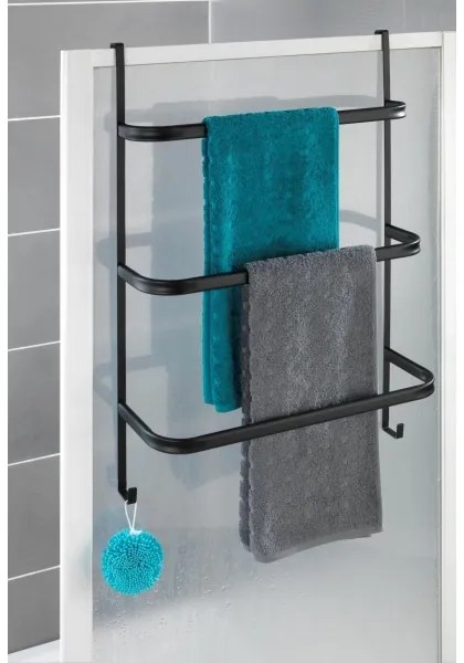 WENKO 24026100 - Suport pentru prosoape IRPINIA 54,5 x 77,5 cm, negru