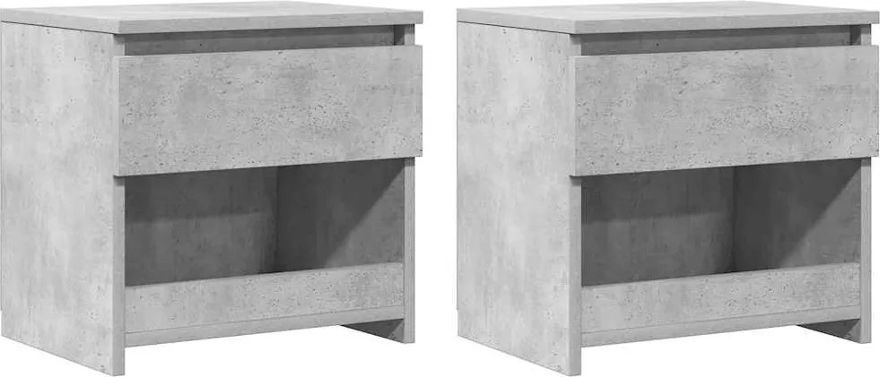 vidaXL Noptiere, 2 buc., gri beton, 40x30x39 cm, lemn prelucrat