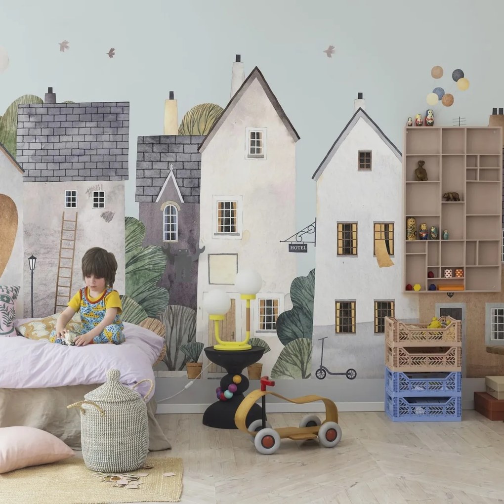 Fototapet, Cute Village, Pastel, Rebel Walls