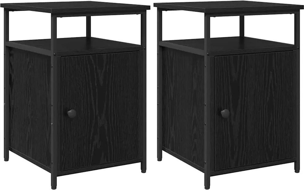 vidaXL Dulap de noapte Stejar negru Lemn compozit