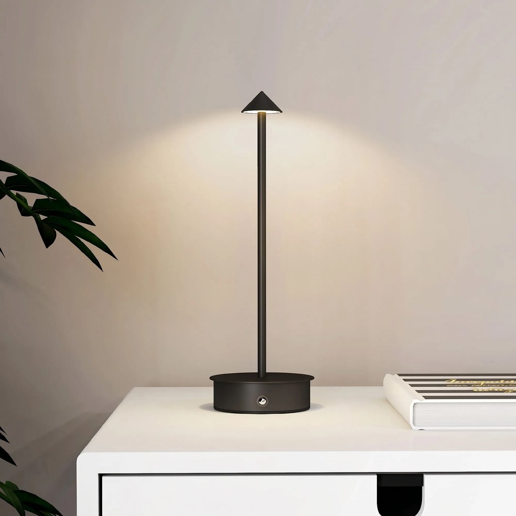 HOMCOM Lampă de Masă Reîncărcabilă cu USB, Lampă Fără Fir cu Temperatura Culorii Reglabilă 3000K/4500K/6500K, Control Tactil, Autonomie 4-8 Ore, Negru | Aosom Romania