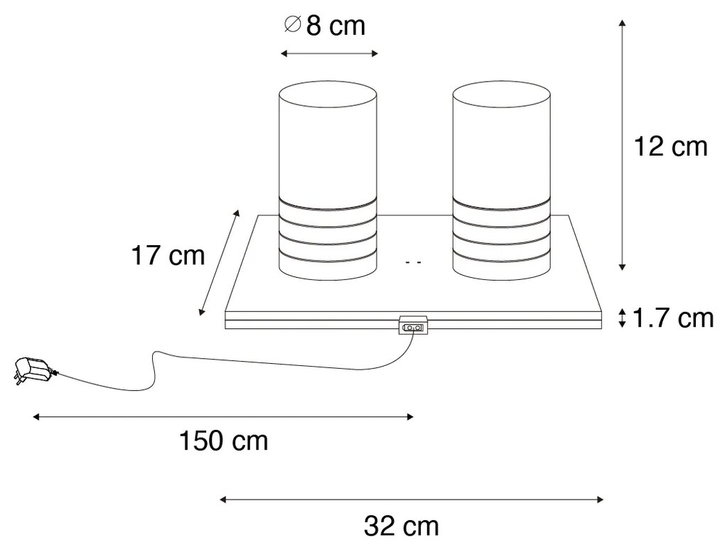 Set de 2 lămpi de masă reîncărcabile aurii RGBW - Alessia