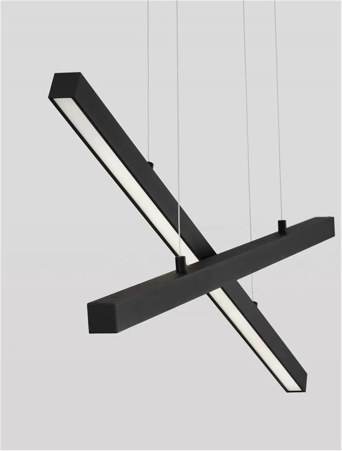Lustra LED suspendata design modern X-LINE neagra
