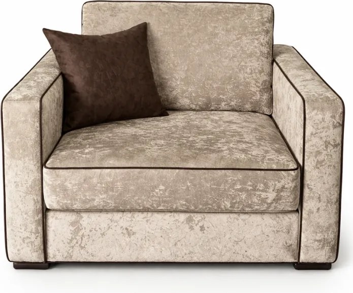 Fotoliu SAMY NEXT extensibil, cu lada de depozitare, stofa plusata bej , cadru metalic ,103x100x92 Catifea plusata, Bej