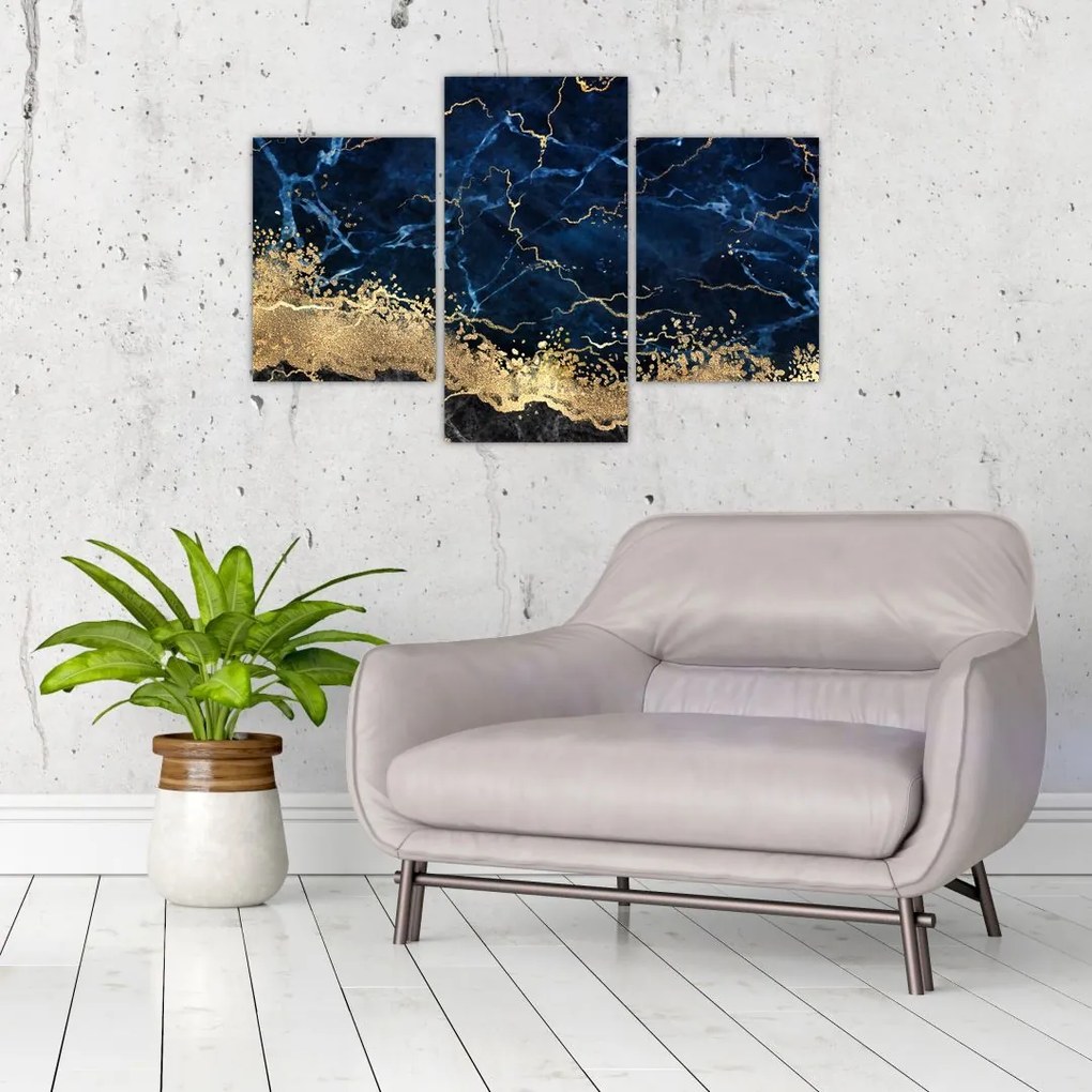 Tablou - Marmură albastru închis (90x60 cm)