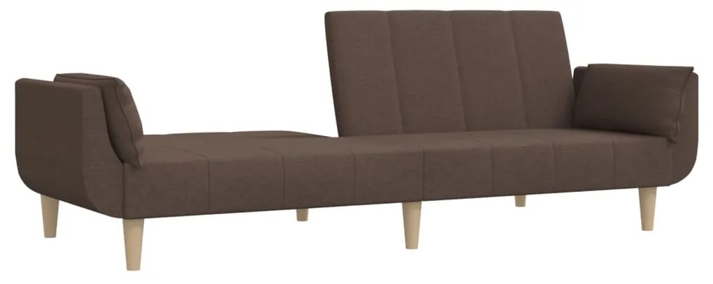 Canapea extensibila cu 2 locuri, 2 perne, gri taupe, textil Gri taupe, Fara scaunel pentru picioare Fara scaunel pentru picioare